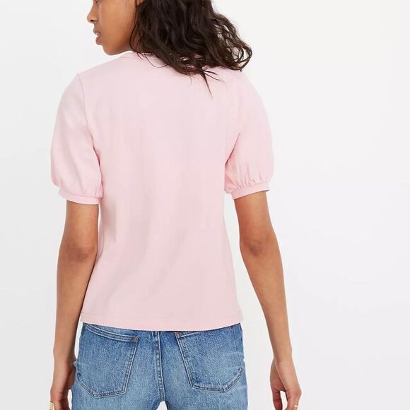 Madewell Puff Sleeve Tee Baby Pink Women’s Medium - Picture 8 of 9